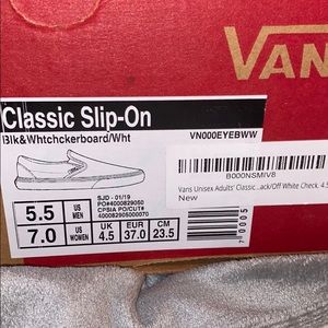 Slip on black and white checkered vans